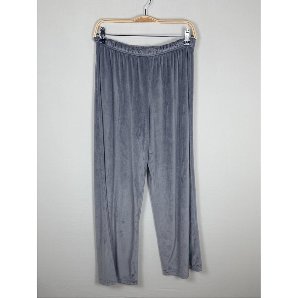 ONLY Gray Velour Wide Leg Lounge Pants Elastic Waist Soft Cozy Size M